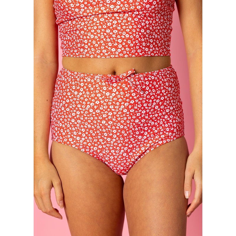 Red Ditsy Floral | Bow Bottoms