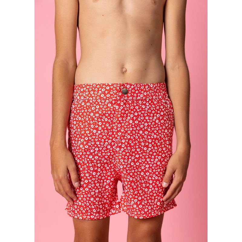 Red Ditsy Floral | Youth Boardies