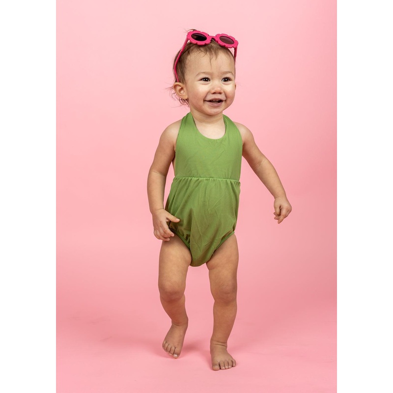 Ribbed Spring Green | Baby Romper One-Piece