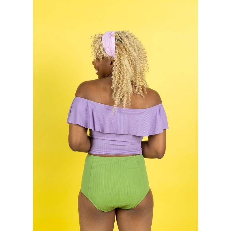 Ribbed Spring Green | High-Waisted Bottoms
