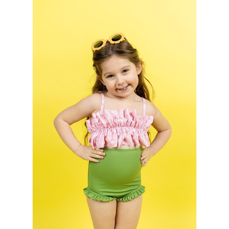 Ribbed Spring Green | Mini All Ruffled Up Bottoms