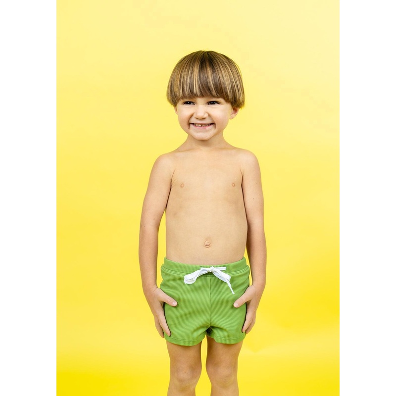 Ribbed Spring Green | Mini Euro Shorts