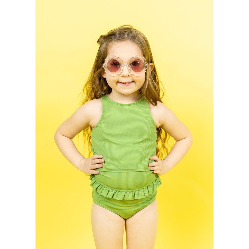 Ribbed Spring Green | Mini Racer Back Top
