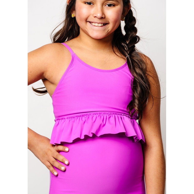 Brilliant Violet | Youth Peplum Top