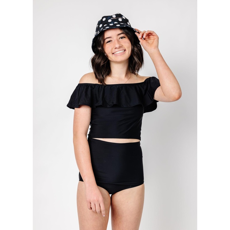 Black | Youth Ruffled Around Top