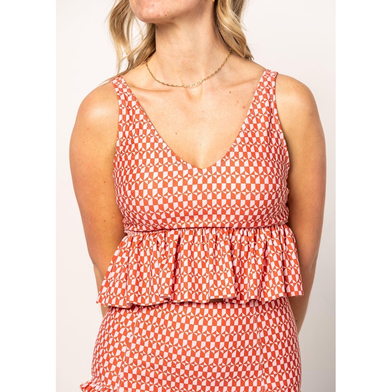 Geometric | V-Neck Top