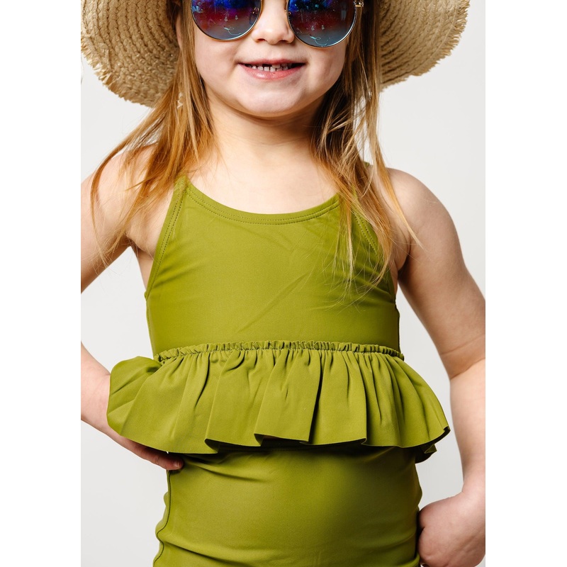 Olive Green | Mini Peplum Top