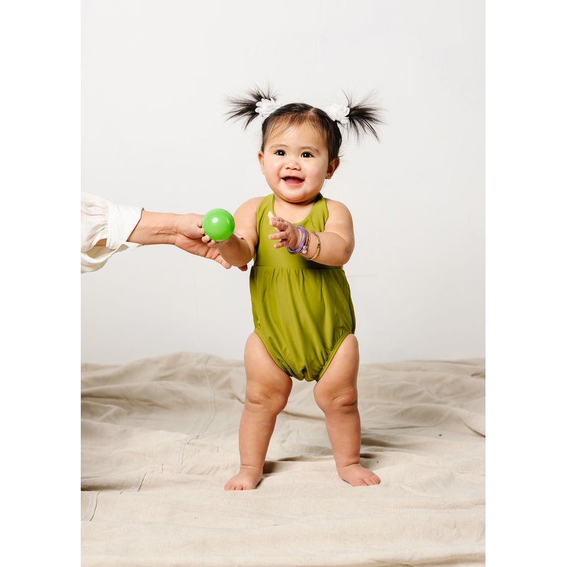 Olive Green | Mini Romper One-Piece