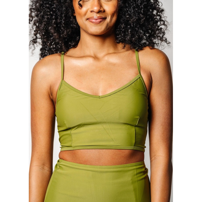 Olive Green | V'D Crop Top