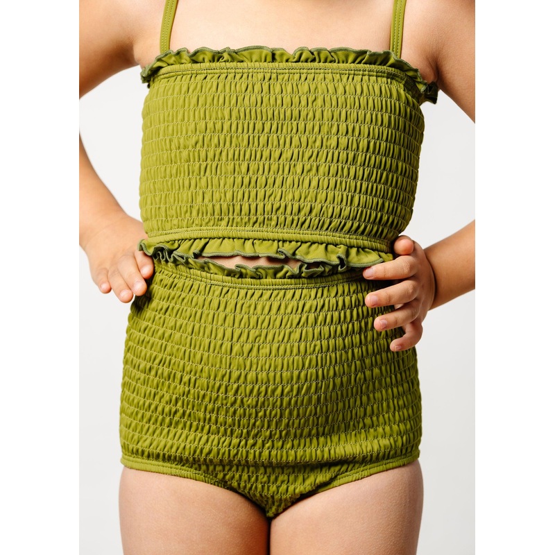 Olive Green | Youth Smocked Bottoms