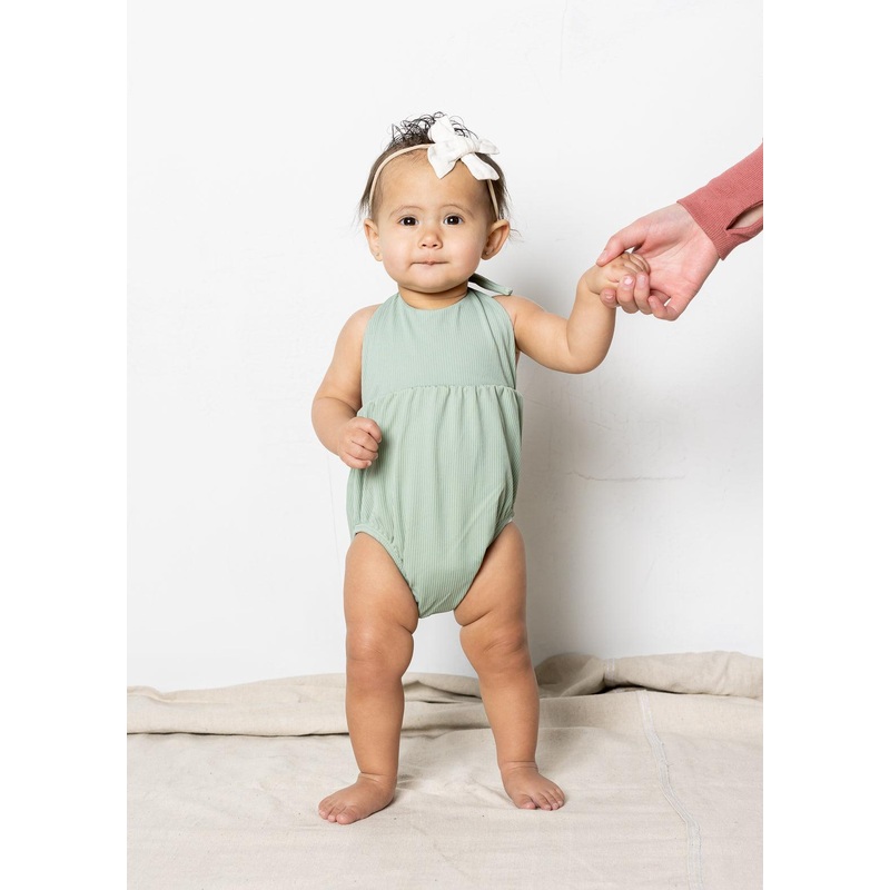 Ribbed Sage | Baby Romper One-Piece