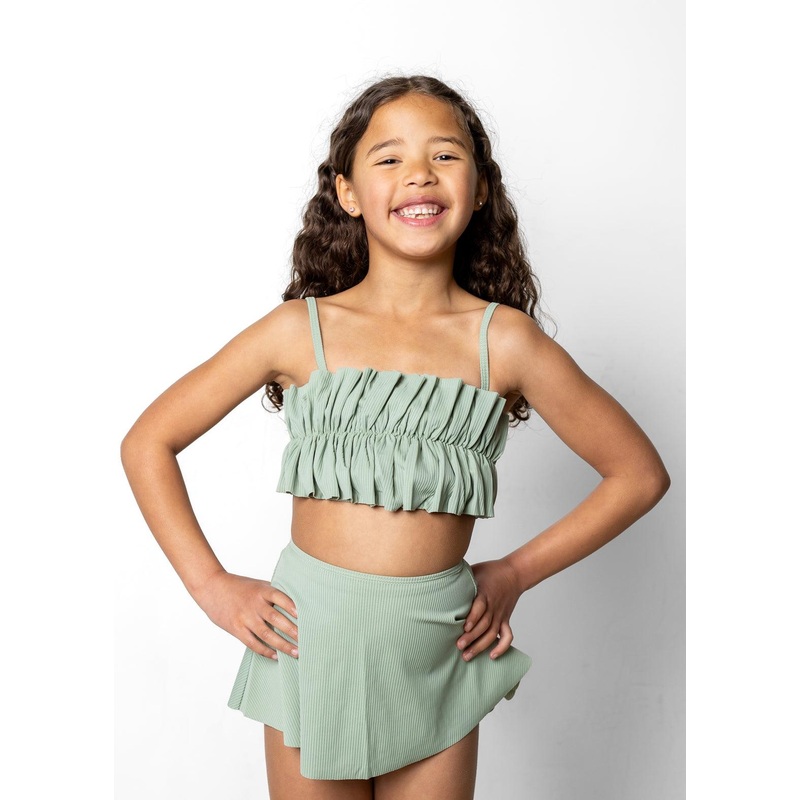 Ribbed Sage | Mini Detached Short Skirt
