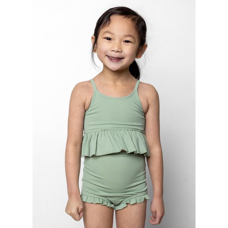Ribbed Sage | Mini Peplum Top
