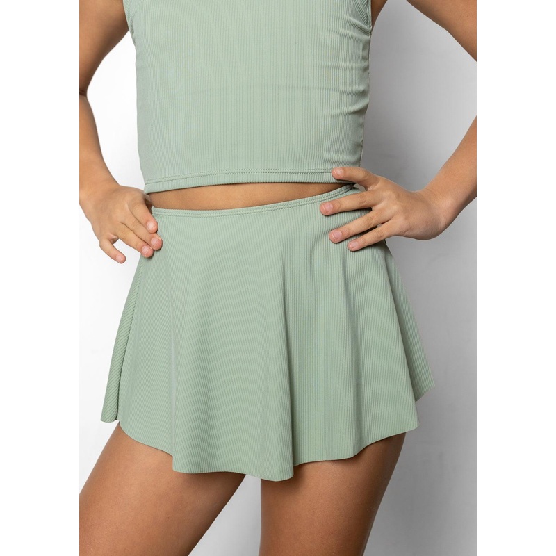 Ribbed Sage | Youth Detached Short SkirT
