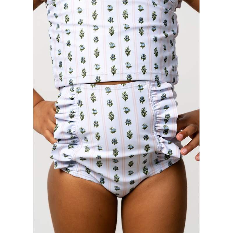 Vintage Blooms | Mini Down in Front Ruffle Bottoms