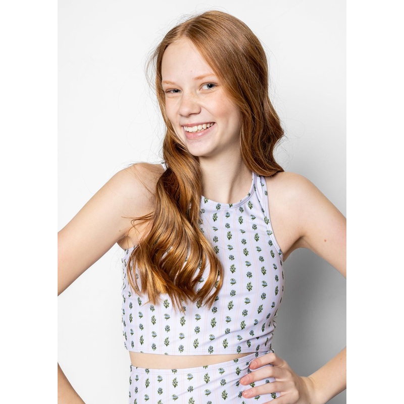 Vintage Blooms | Youth Racer Back Top