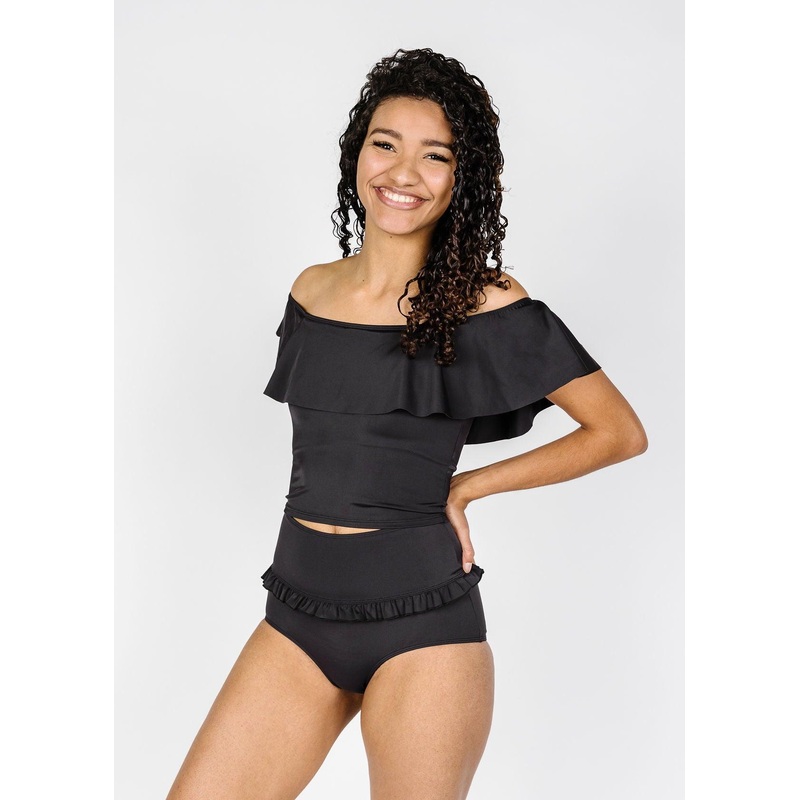 Black | Ruffled Around Top