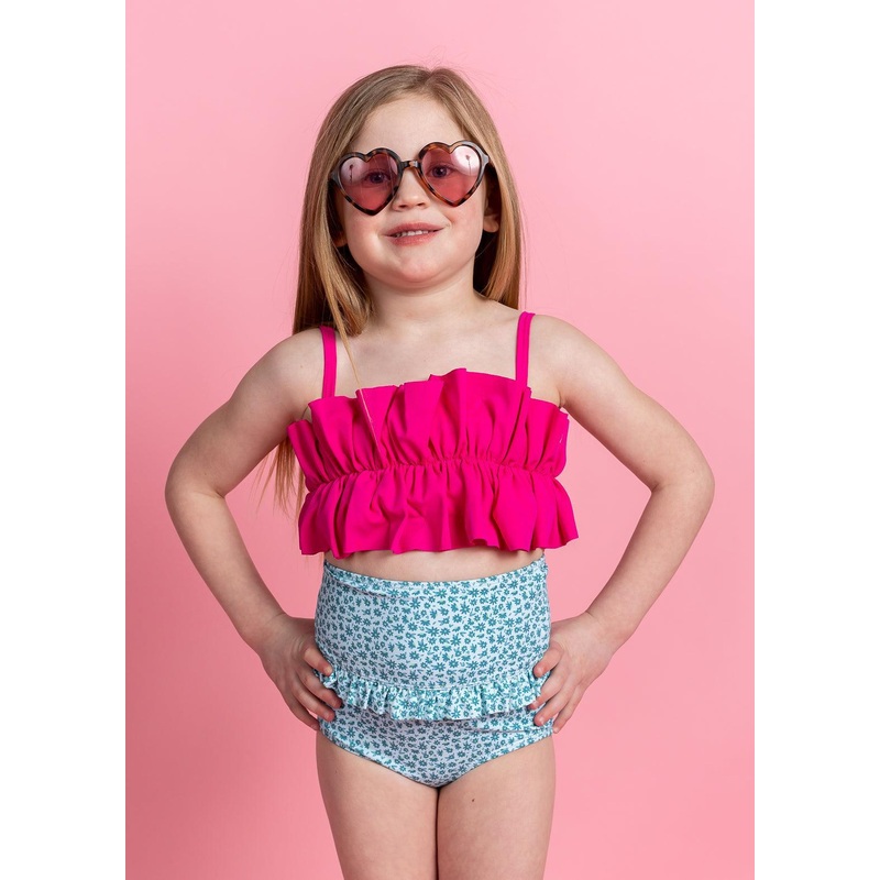 Blue Ditsy Floral | Mini Mid-Ruffle Bottoms