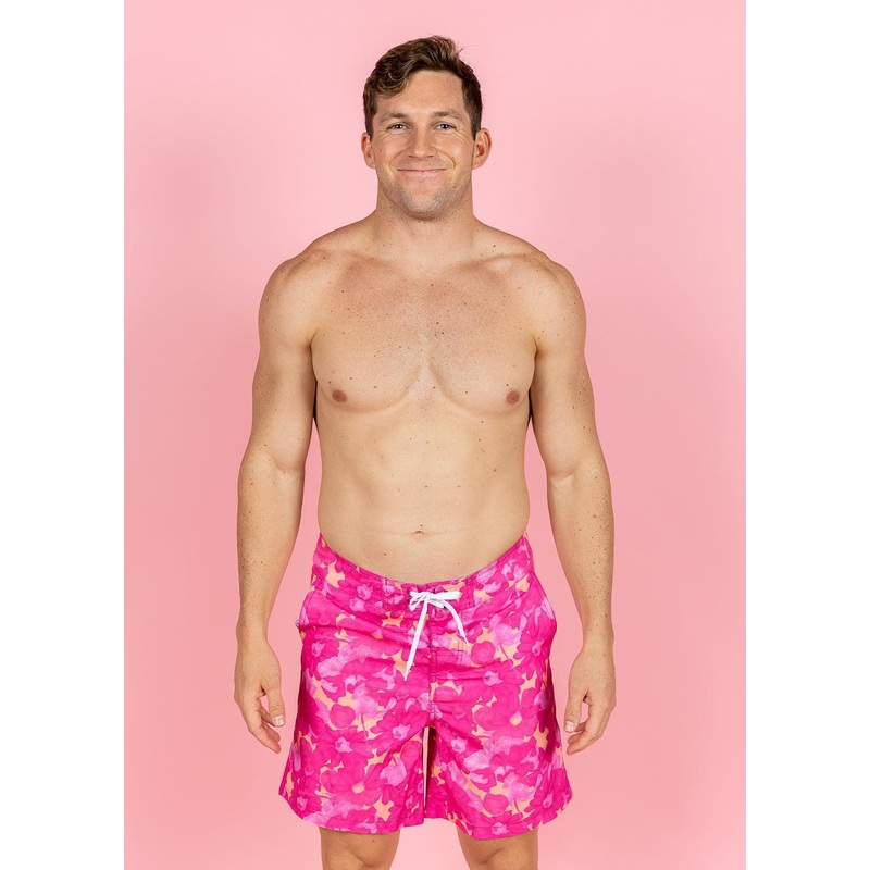 Pink Blooms | Men's Swim Trunks