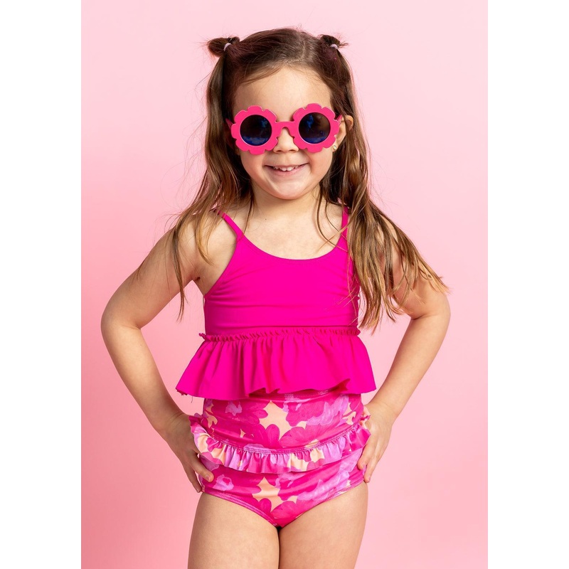 Pink Blooms | Mini Mid-Ruffle Bottoms