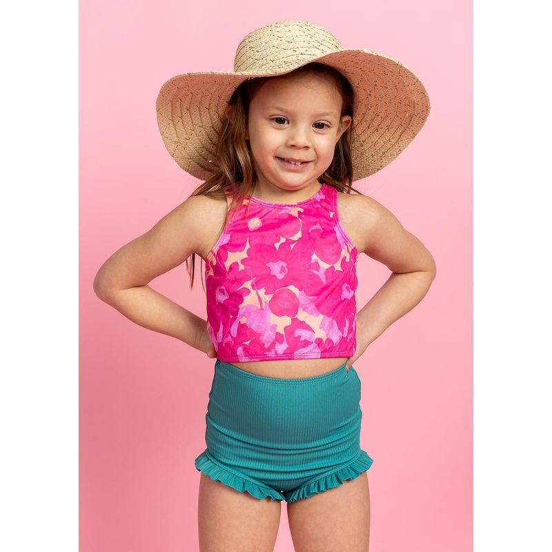 Pink Blooms | Mini Racer Back Top