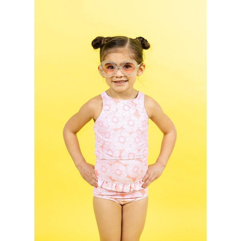 Pink Daisies | Mini Mid-Ruffle Bottoms
