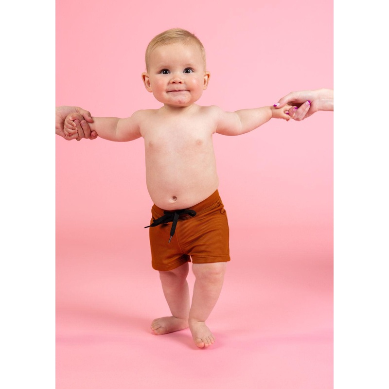 Ribbed Caramel | Baby Euro Shorts
