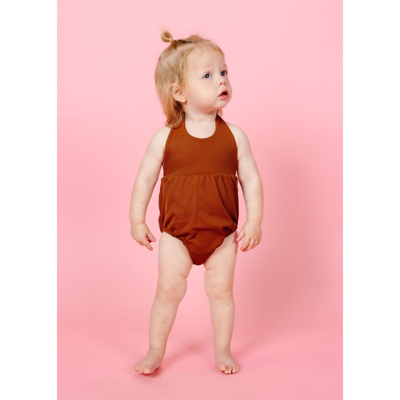 Ribbed Caramel | Baby Romper One-Piece