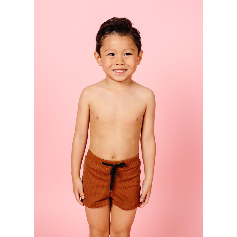 Ribbed Caramel | Mini Euro Shorts