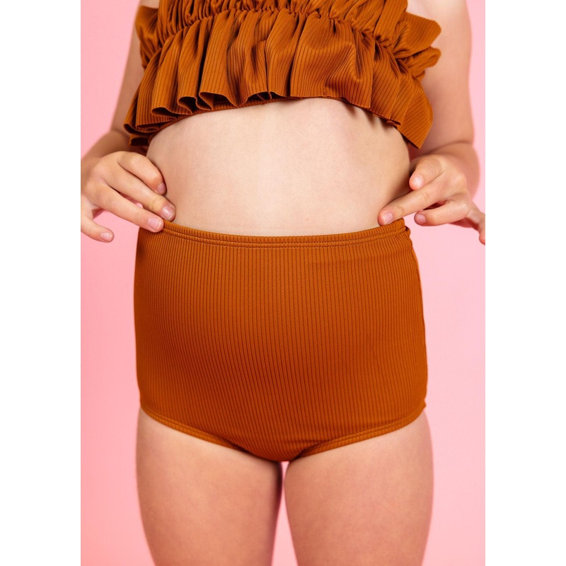Ribbed Caramel | Mini High-Waisted Bottoms