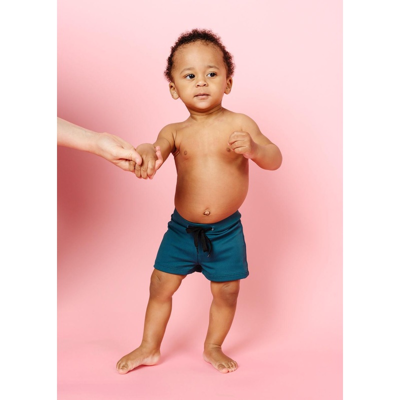 Ribbed Midnight Teal | Baby Euro Shorts