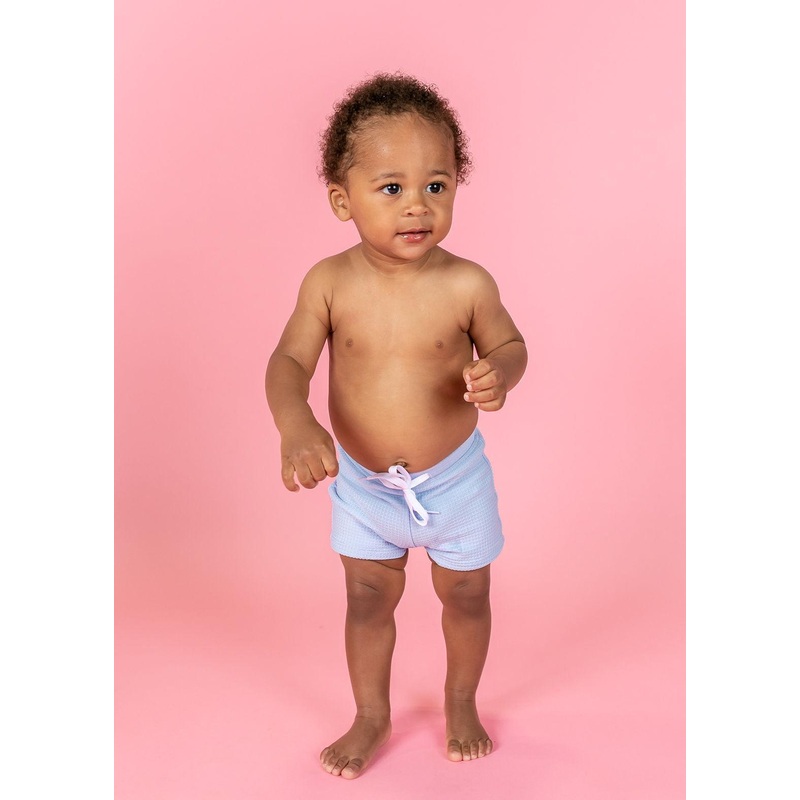 Waffled Barely Blue | Baby Euro Shorts