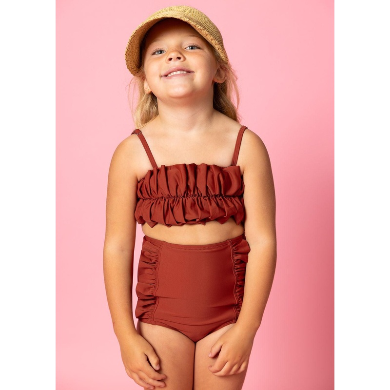 Amber Brown | Mini Down in Front Ruffle Bottoms