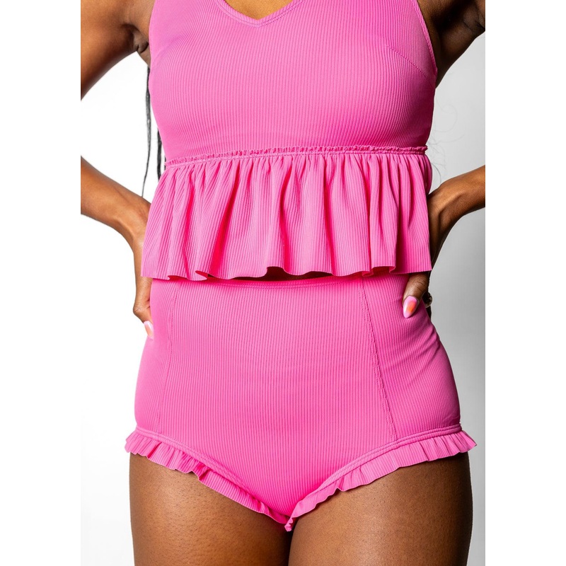 Ribbed Azalea Pink | All Ruffled Up Bottoms