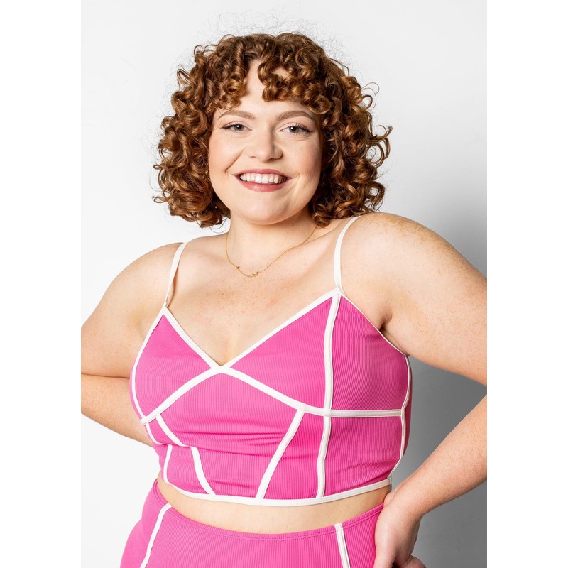 Ribbed Azalea Pink | Lined Up Top