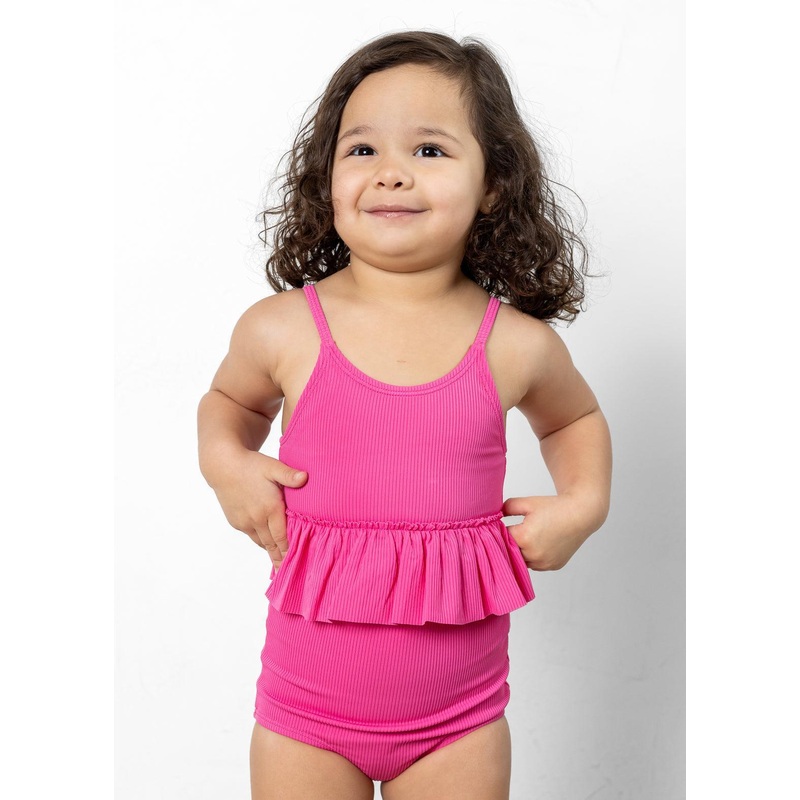 Ribbed Azalea Pink | Mini High-Waisted Bottoms