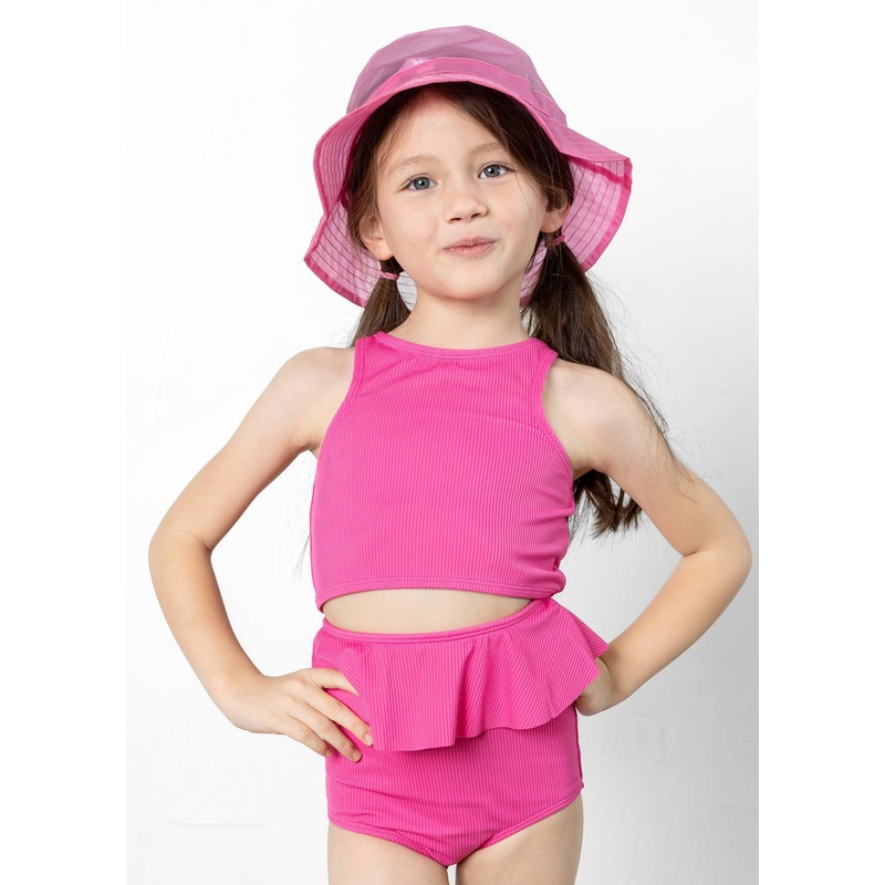 Ribbed Azalea Pink | Mini Racer Back Top