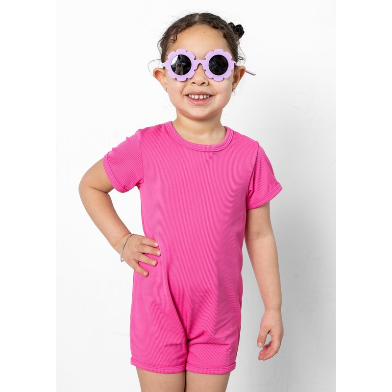 Ribbed Azalea Pink | Mini Shorties Rashguard (Unisex)