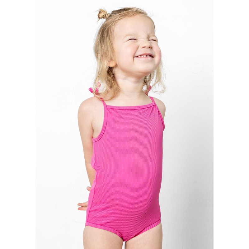 Ribbed Azalea Pink | Mini Simply One-Piece
