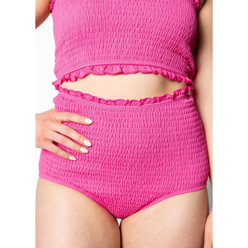Ribbed Azalea Pink | Smocked Bottoms