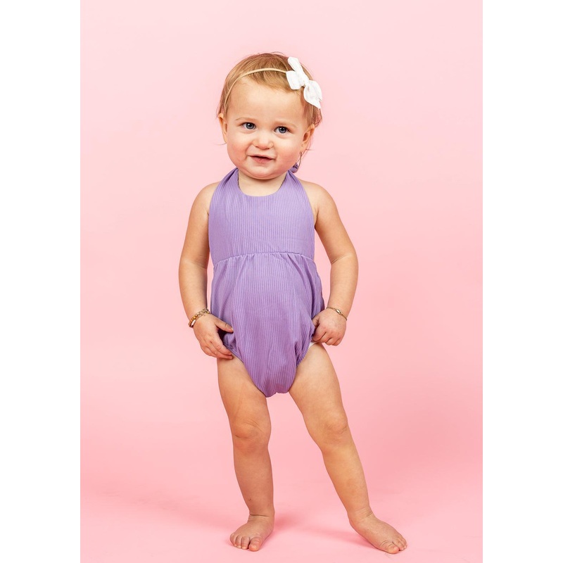 Ribbed Dusty Purple | Baby Romper One-Piece