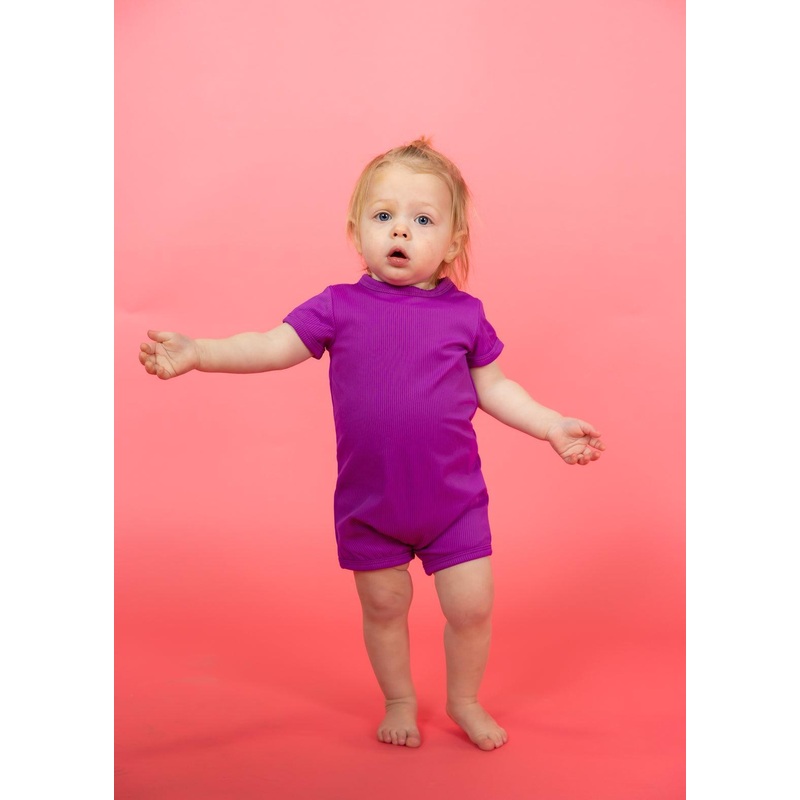 Ribbed Purple | Baby Shorties Rashguard (Unisex)