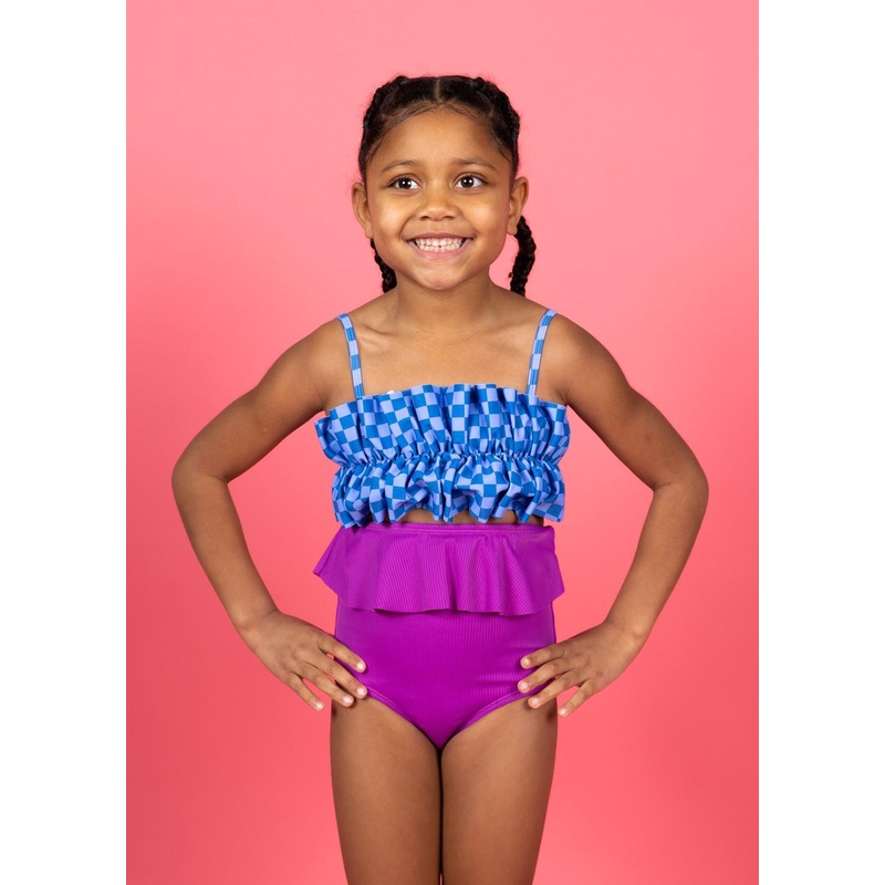 Ribbed Purple | Mini Peplum Bottoms
