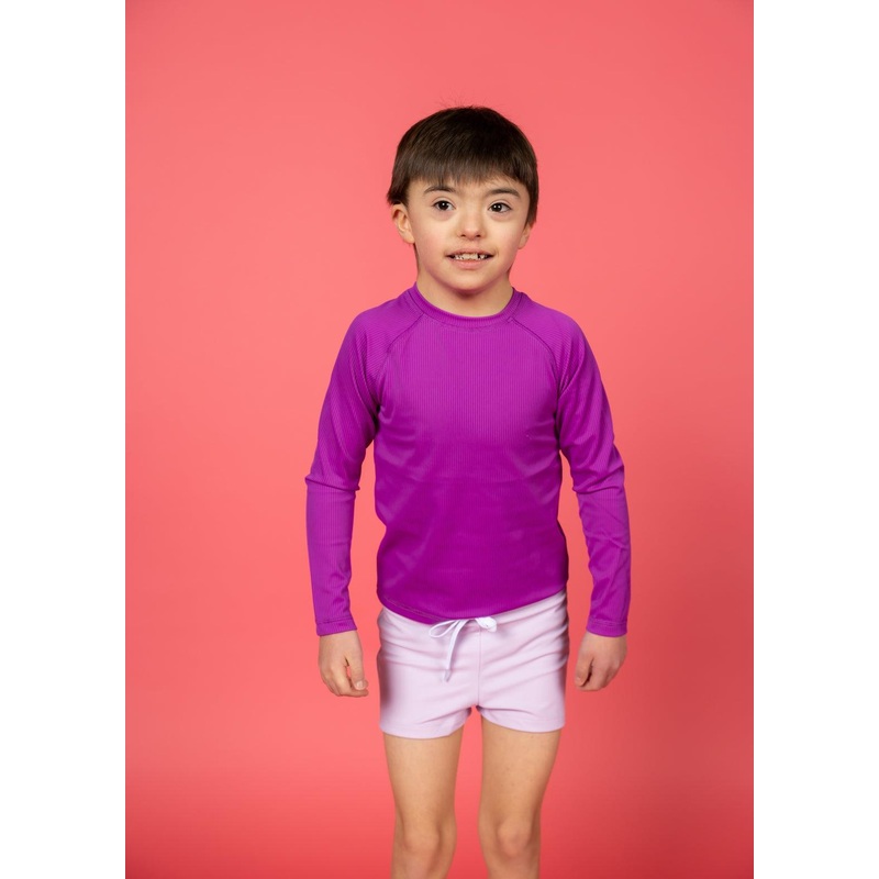Ribbed Purple | Mini Rashguard Top (Unisex)