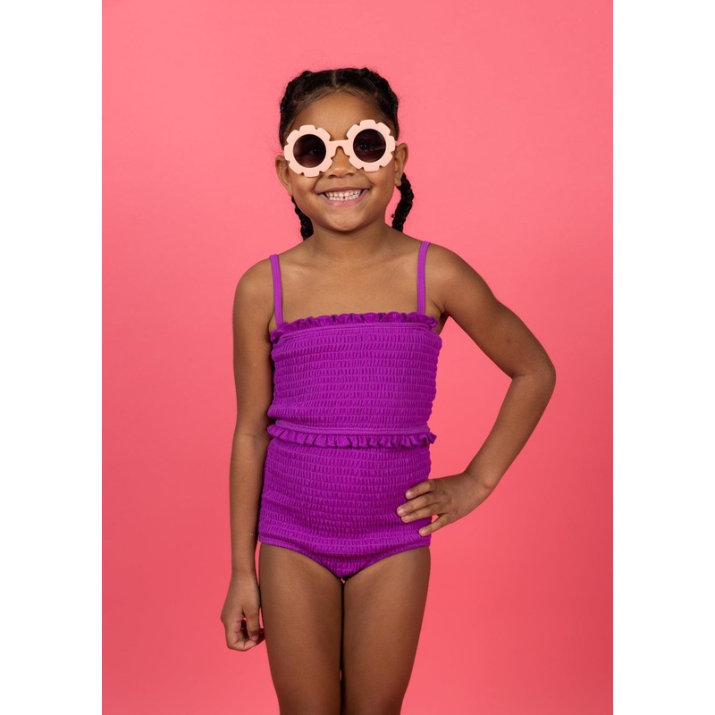 Ribbed Purple | Mini Smocked Bottoms