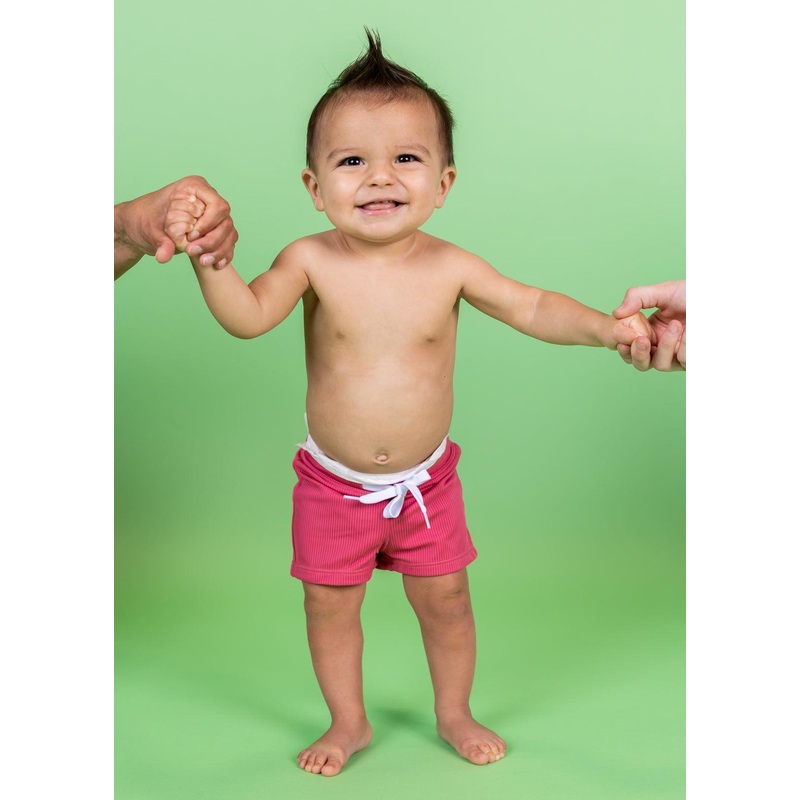 Ribbed Roseate | Baby Euro Shorts
