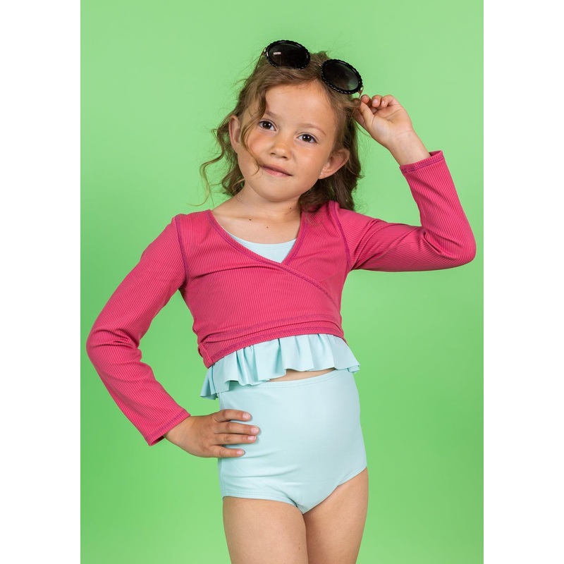 Ribbed Roseate | Mini Wrap Top Rashguard