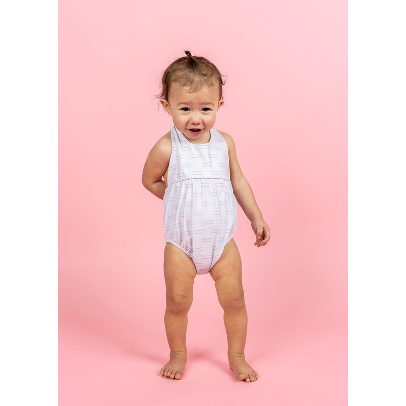 Taupe Dashes | Baby Romper One-Piece