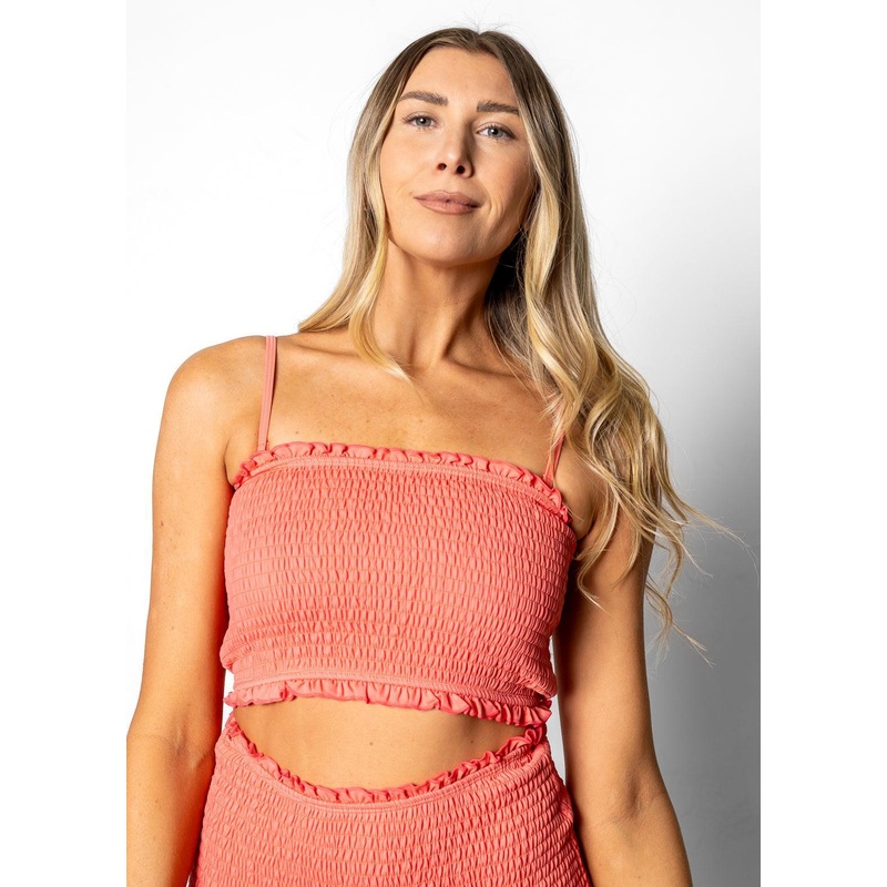Deep Coral | Bandeau Top