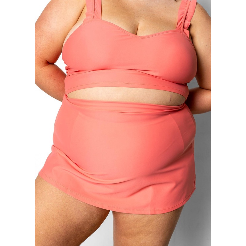 Deep Coral | Detached High-Waisted Skirt